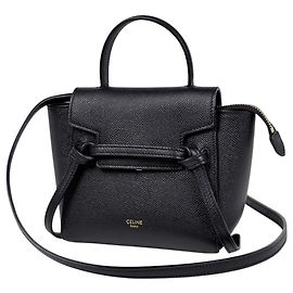 Céline Celine Pico Belt Bag 2-Way Leather Handbag Black
