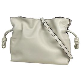 Loewe Flamenco Clutch Mini 2-Way Lederhandtasche Weiß