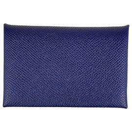 Hermès Hermes Calvi Business Card Case Purple