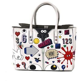 Saco Tote Anya Hindmarch All Over Wink Stickers Branco Multicor
