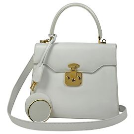 Bolsa de mão Gucci em couro branco Branco