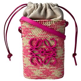Bolsa de ombro mini Loewe Anagram Square Pocket Rosa Bege