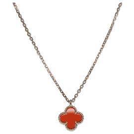 Van Cleef & Arpels 18K Pink Gold Carnelian Necklace Other