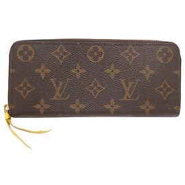 Louis Vuitton Portefeuille Clemence Long Wallet Brown Other Yellow
