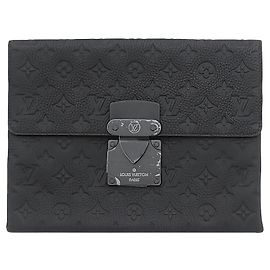 Louis Vuitton Black Monogram Shadow S Lock Pochette Noir