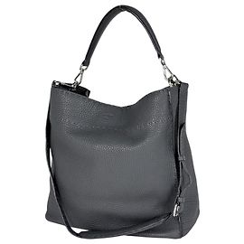 Bolsa de ombro Fendi em couro cinza Marrom