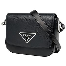 Borsa a tracolla Prada in pelle Saffiano Nero