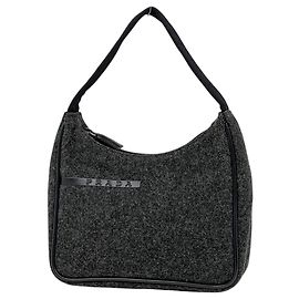 Autre Marque Pradasports Gray Wool Handbag Brown