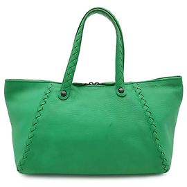 Bottega Veneta Green Leather Tote Bag Green