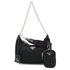 Bolsa de ombro triângulo PRADA Re-Nylon Preto