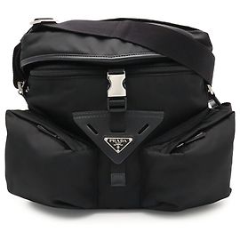 Sac à épaule Prada Re-Nylon Triangle Noir