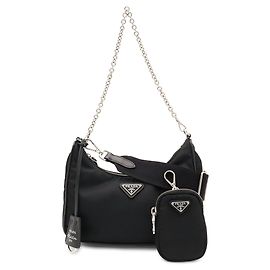 Sac à épaule Prada Re-Nylon Triangle Noir