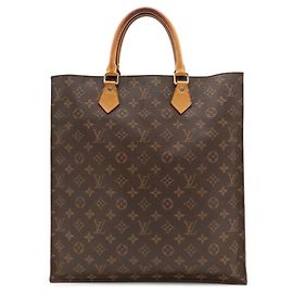 Louis Vuitton Monogram Sac Plat Tote Bag Brown