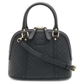 Gucci Microguccissima Black Leather Handbag Black