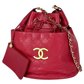 Borsa a tracolla Chanel in pelle matelassé rossa Rosso