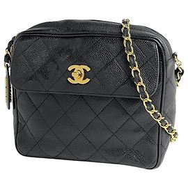 Borsa a tracolla Chanel Black Matelassé Nero