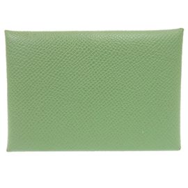 Hermès Hermes Calvi Duo Coin Case Green