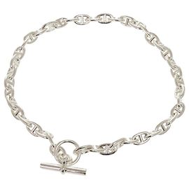 Hermès Hermes Chaine d'Ancre PM Sterling Silver Necklace Silvery