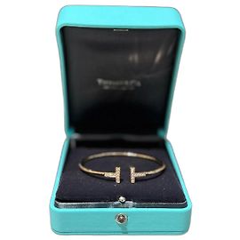 Bracelet Tiffany & Co. T Smile Or Rose et Diamants Doré