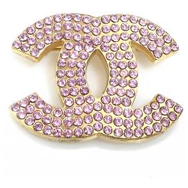 Broche Chanel Dourada e Rosa Rosa Dourado