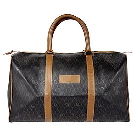Christian Dior Boston Handbag Brown Black