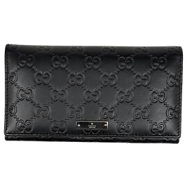 Gucci Long Wallet in Black Leather Black