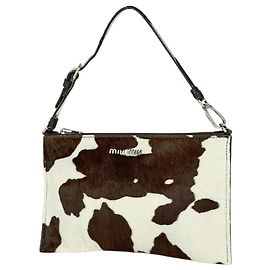 Bolsa Miu Miu em couro de vaca estampado Marrom Branco