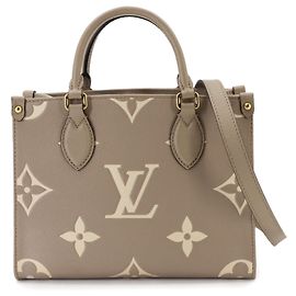 Saco Tote Louis Vuitton Onthego PM Bicolor Monogram Empreinte Cinza