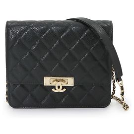 Portafoglio a catena Chanel Coco Lock Matelassé Nero