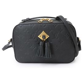 Louis Vuitton Monogram Empreinte Saintonge Shoulder Handbag Black