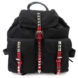 Prada Studded Backpack Black