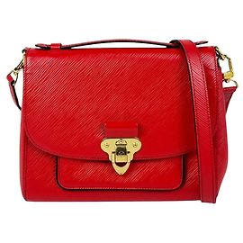 Louis Vuitton Red Epi Leather Handbag Red