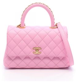 Chanel Coco Handle Flap Matelassé Handtasche Pink