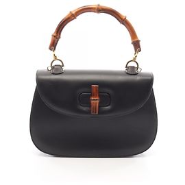 Borsa Gucci Bamboo in pelle nera Nero