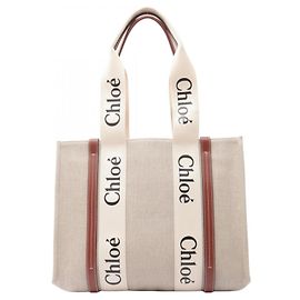 Borsa Tote Chloé Woody Medium Marrone Crudo
