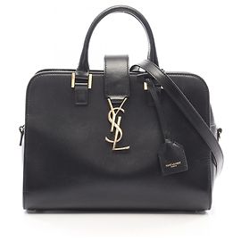 Bolsa de mão em couro preto Yves Saint Laurent Preto