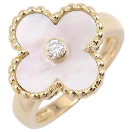 Van Cleef & Arpels Vintage Alhambra 1PD Ring Weiß Golden Andere