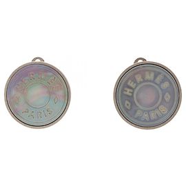 Hermès Brincos de clip Hermes Silver Sellier Shell Prata