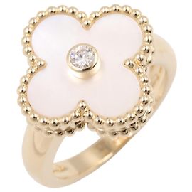 Van Cleef & Arpels Vintage Alhambra 1PD Ring Weiß Golden Andere