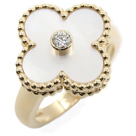 Anillo Van Cleef & Arpels Vintage Alhambra 1PD Blanco Dorado Otro