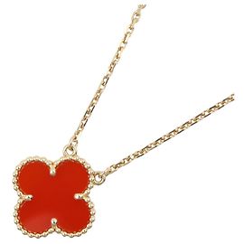 Collana Van Cleef & Arpels Vintage Alhambra Corniola Rosso D'oro