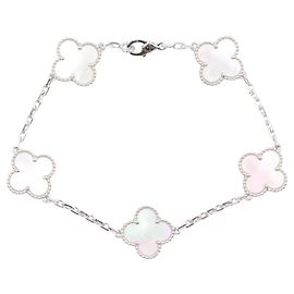 Van Cleef & Arpels Vintage Alhambra Charm-Armband Silber