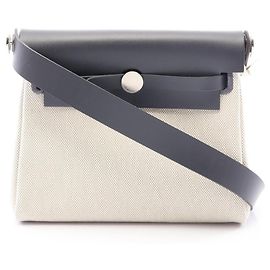 Hermès Herbag Zip Mini Shoulder Bag Braun Grau Roh