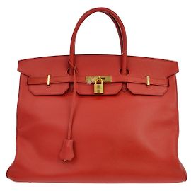Hermès Hermes Birkin Red Epsom with Gold Hardware 40 Rosso