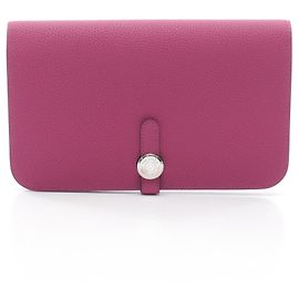 Hermès Cartera larga Hermes Dogon Duo en Rose Purple Rosa Púrpura