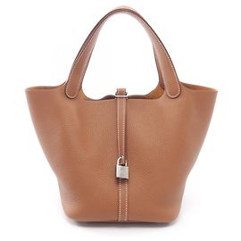 Hermès Hermes Picotin Lock MM Handbag Brown Golden