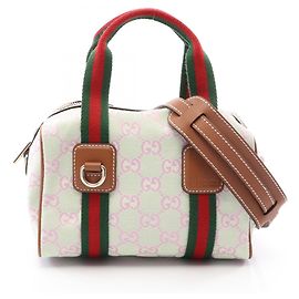 Sac à main 2-Way Gucci GG Canvas Sherry Line Marron Multicolore Vert