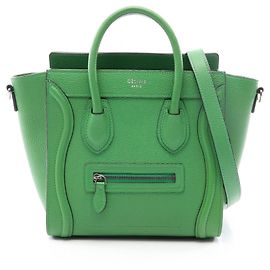 Céline Sac à main Celine Luggage Nano Shopper Vert