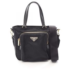 Sac cabas Prada en cuir Saffiano noir Noir