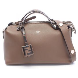 Fendi BY THE WAY MEDIUM Zucca 2-Way Handbag Brown Black